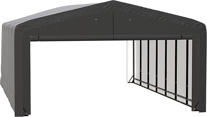 ShelterLogic ShelterTube Garage & Storage Shelter, 20' x 32' x 12' Heavy-Duty Steel Frame Wind and Snow-Load Rated Enclosure, Gray