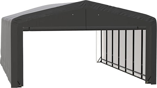 ShelterLogic ShelterTube Garage & Storage Shelter, 20' x 32' x 12' Heavy-Duty Steel Frame Wind and Snow-Load Rated Enclosure, Gray