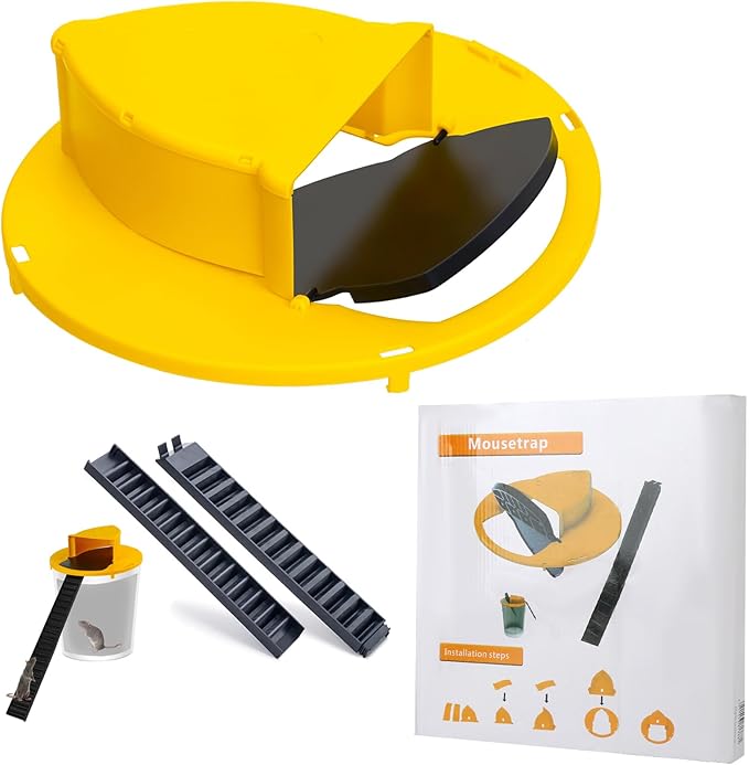 Mouse Trap Bucket Adapted to 5 Gallon Bucket Lid Rat Trap Automatic Reset for Indoor Outdoor Use Reusable (1P)