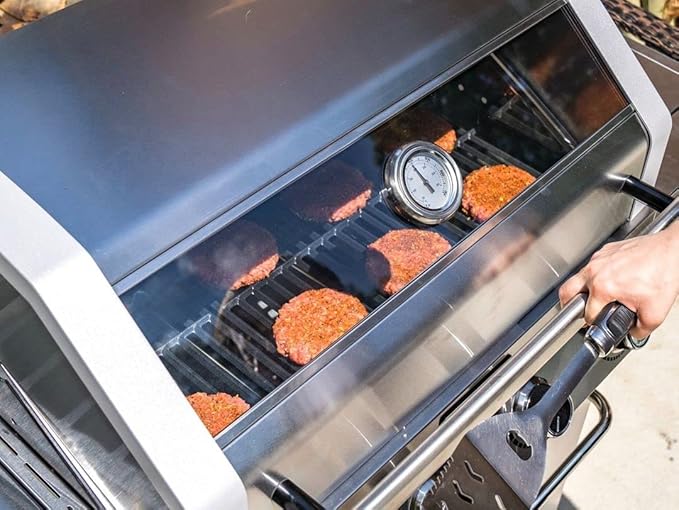 Monument Grills Larger 4-Burner Propane Gas Grills Stainless Steel Cabinet Style with Infrared Side Sear Burners & Side Burners with Smoke Box(2 items)