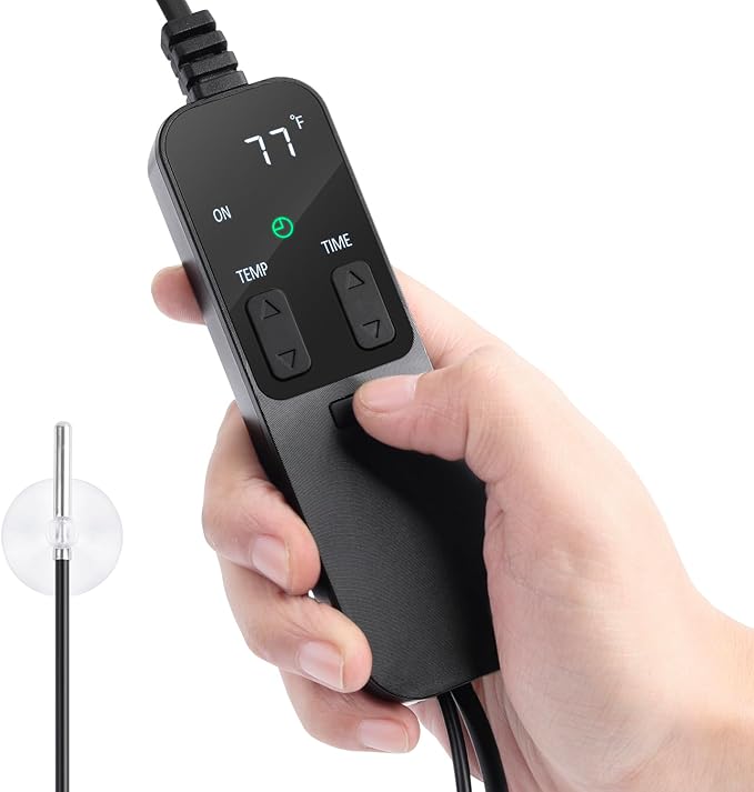 PID Heat Mat Thermostat for Reptiles Heating Pad, Terrarium Under Tank Heater Thermostat Controller for Snake Enclosure, Seedlings, Germination, Incubation, Breeding, Brewing and Fermentation