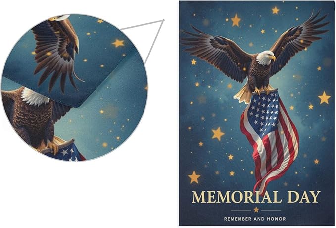 Kcldeci North American Bald Eagle with American Flag Welcome Garden Flag 12x18 Inch Patriotic America Usa Yard Flags Large Vertical Double Sided House Flag Seasonal Outside Decor for Yard Farmhouse