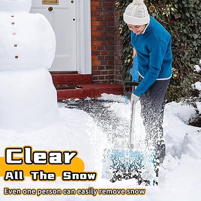 11-Inch Snow Shovel for Driveway,Electric Snow Blower Cordless, 13in Width & 9in Depth & 26ft Throwing Distance, 20V Battery Powered 4-Ah Battery & Quick Charger Snow Shovel for Women Men (Black)