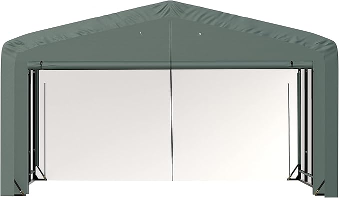 ShelterLogic ShelterTube Garage & Storage Shelter, 20' x 32' x 12' Heavy-Duty Steel Frame Wind and Snow-Load Rated Enclosure, Green