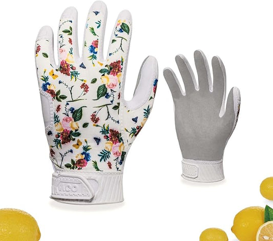 Vgo... 1 Pair Women's Gardening Gloves NGG X1 with Fresh Rich Aromas,Abrasion-Resistant for Yard Work,Patented Seamless Non-Stitching Design(L,Rose&White,TP1131)