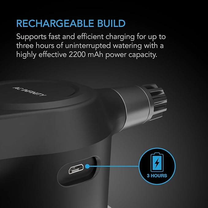 AC Infinity Automatic Sprayer, 2L Portable Electric Spray Bottle, USB Rechargeable with Adjustable Nozzle Spout for Plants Fertilizing Gardening and Cleaning (Frost)