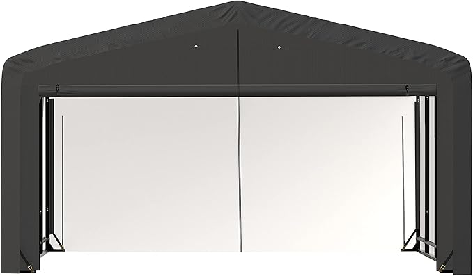 ShelterLogic ShelterTube Garage & Storage Shelter, 20' x 32' x 12' Heavy-Duty Steel Frame Wind and Snow-Load Rated Enclosure, Gray