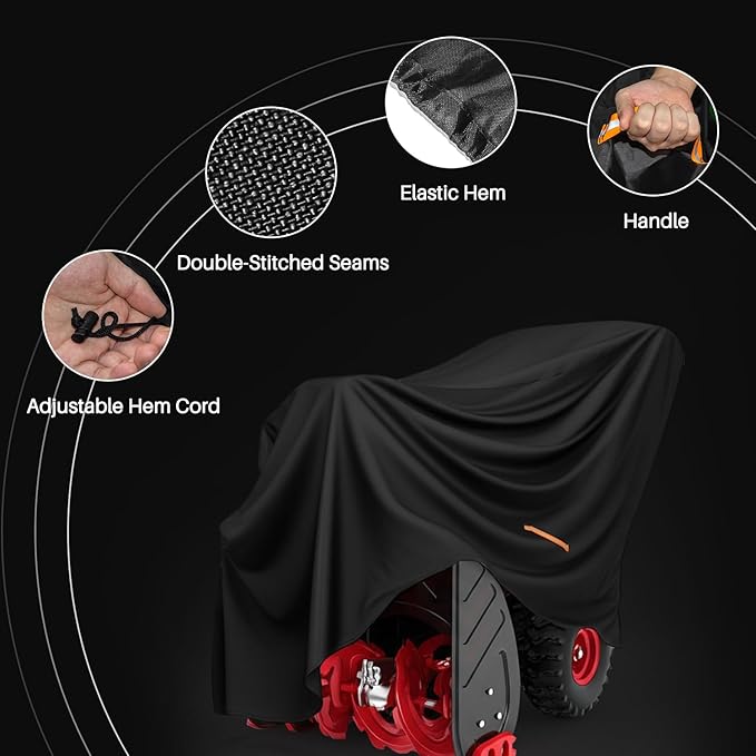 snow blower cover,snowblower covers,snow thrower cover - Universal Outdoor Protection - Guards Against Water, UV, Wind (58" L x 33.3" W x 52" H)