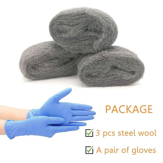Steel Wool Fill Fabric DIY Kit, Steel Wool for Mice Control Away from Holes/Siding/Pipeline/Vents in House, Hardware Cloth Coarse Wire Wool Hardware Cloth, 3 Pack × 10FT