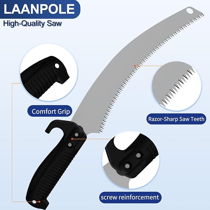 26FT Pole Saw, Telescoping Tree Trimmer with 5-20FT Extension Pole, Manual Branches Pruner for Backyard, Blue