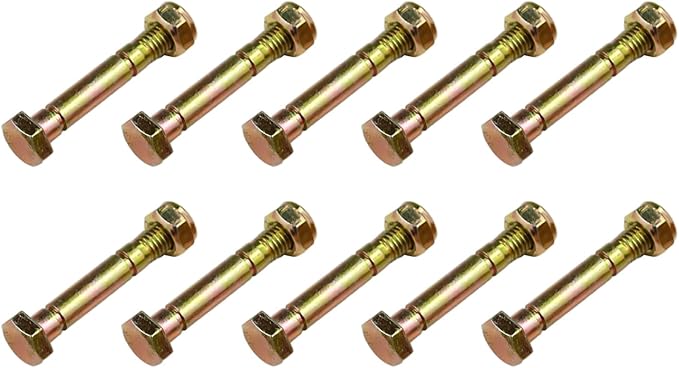 52100100 Pack of 10 Snowblower Shear Pins and Nuts 00659100 Compatible With Ariens Snowthrower ST24E ST24ET ST24DLE ST24LE Deluxe 28 Deluxe 28 SHO Deluxe 30 ST824E ST924DLE ST924LET ST927LE