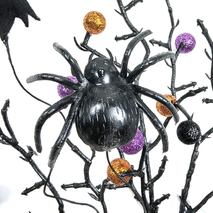 Large Halloween Artificial Flower Decorations, Spider and bat cuttings for Home, Office, Kitchen Decoration, Halloween Party Supplies，Halloween Indoor and Outdoor Party Decor Supplies
