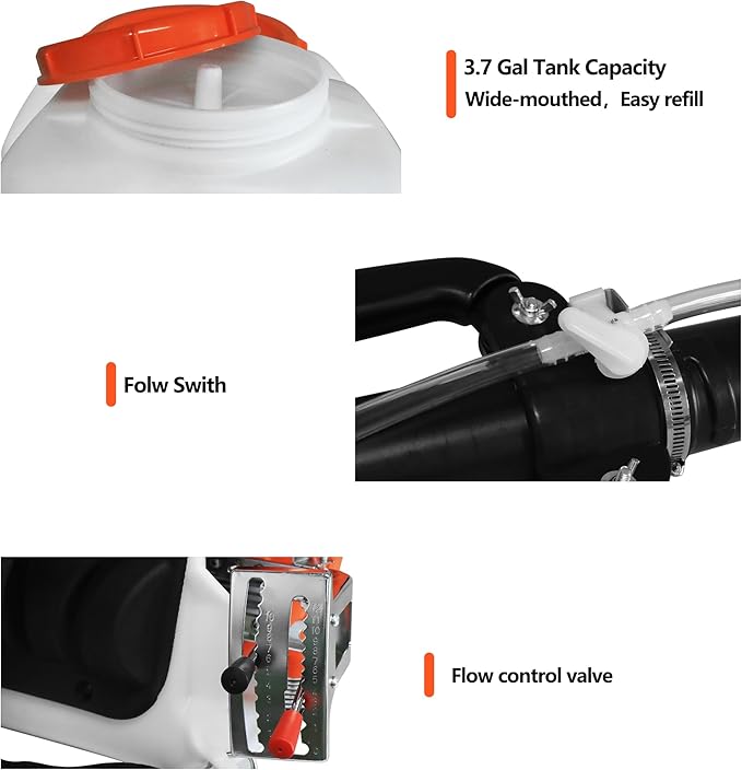 Backpack Sprayer Duster, 3.7 Gallon Mosquito Fogger Sprayer Outdoor