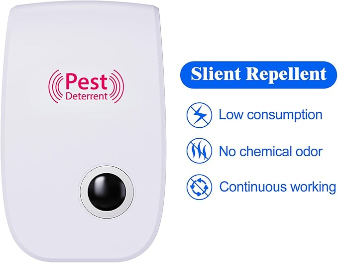 8 Pack Ultrasonic Rat Repellent, Electronic Mosquito Spider Repellent, Cockroach Killer Indoor Home, Pest Ultrasonic Plug in for Insect, Mice, Spiders, Ants, Bugs, Rodent