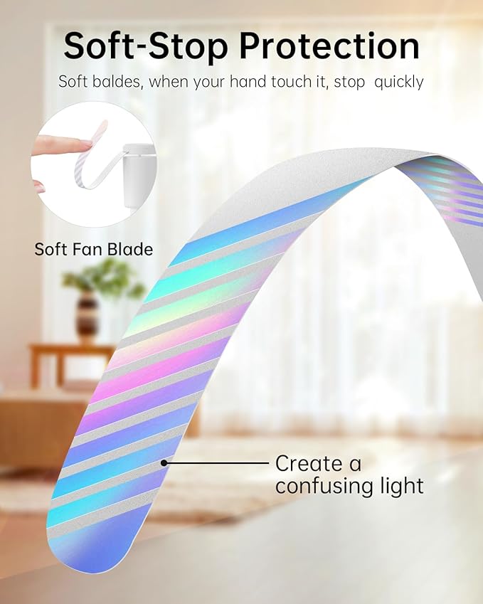 4PCS Food Fan for Table, 2000mAh Rechargeable Portable Tabletop Fans with Holographic Blades and 360° Goose-Neck, Table Food Spinner Quiet for Picnic, Home, Party, BBQ(White)