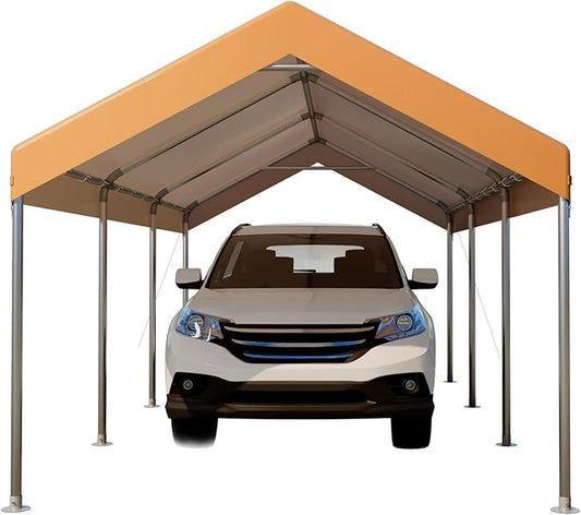 Heavy Duty Carport Canopy 10x20FT,Outdoor Garage Car Shelter Shade,Portable Garage with Roll-Up Windows, Doors, Uv Resistant and Waterproof for Car Truck Motorcycle