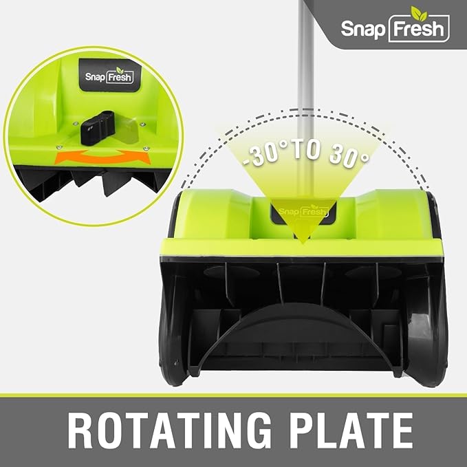 SnapFresh 20V Snow Shovel Cordless,12” Electric Snow Thrower kit,with 2 Pack 4.0Ah Batteries and Fast Charger(Green)