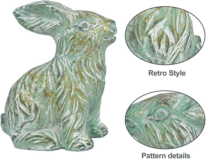 All Chic Bunny Decor Garden Statue Cement Rabbit Statue for Home Garden Indoor Outdoor Statues for Yard,Front Yard Decor,Easter Rabbit Figurines