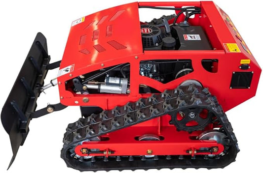 Lawn Mower, Remote Control Lawn Mower, Small Crawler Oil-Electric Hybrid Four-Wheel Drive Lawn Mowing and Weed Whacker, All Terrain Grass Cutter Yard Mower, 45° Climbing (SKD 224-55-SNOW)