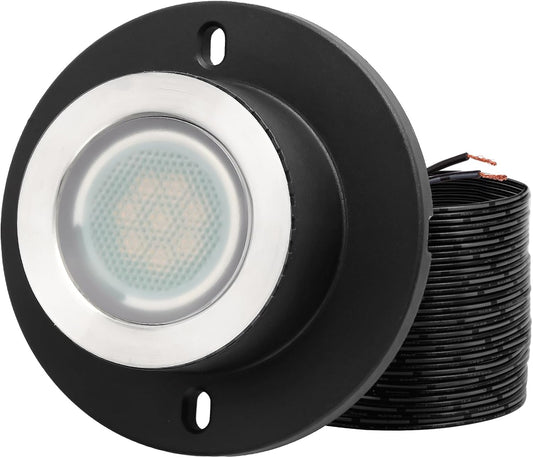 HIBOITEC Pond Lights 3W LED IP68 Waterproof Underwater Lights with UL Cord Day White 4000K Low Voltage Landscape Lighting for Fountain Pool Compatible 12-24V AC/DC 1Pack