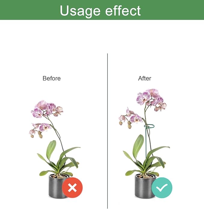 Plant Stake Support - 12 Pack, Garden Single Stem Support Stake Plant Cage Support Rings, Plant Support Stakes for Indoor Plants，for Flowers Phalaenopsis Rose (15.74 inch)