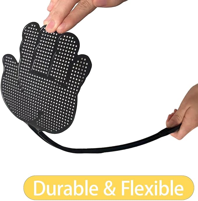 Fly Swatter Heavy Duty for Indoors – Hand-Shaped Flyswatter with Non-Slip Grip, Flexible 6-Pack Bug Swatters for Kitchen, Patio & Living Room