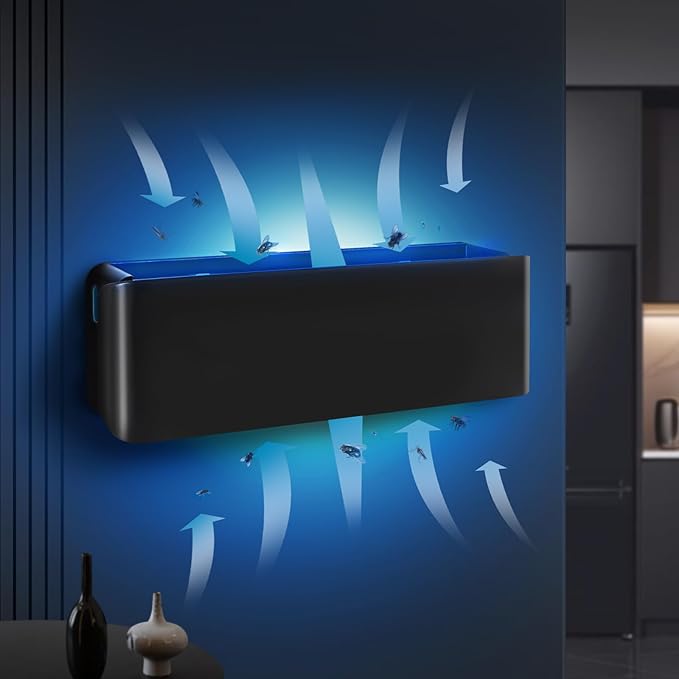 UV Fly Light Trap Indoor for Home Gnat Traps for House, Wall Sconce Fly Light Bug Catcher for Kitchen House & Restaurant Fruit Flies Garage & Warehouse