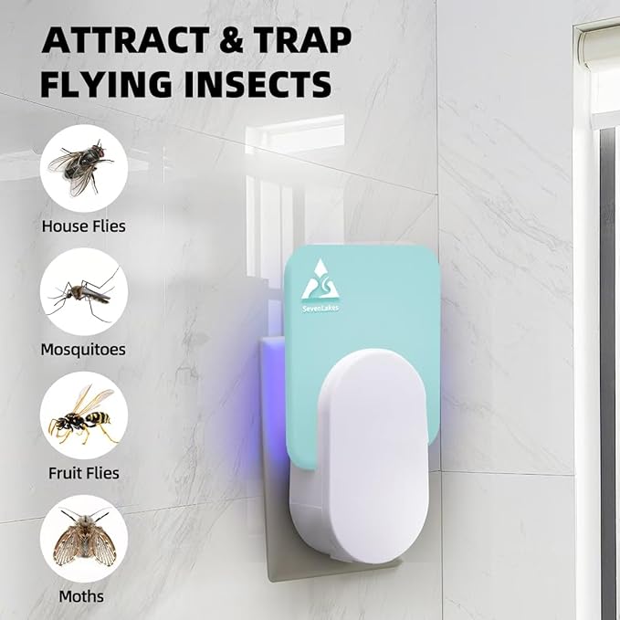 36 Pcs Sticky Refill Glue Cards, Compatible with Safer Home SH502, Dynatrap DT3005W-DS3, DT23005-06, Targets Moth, Fly, Mosquito, Gnat and More, Safe and Super Sticky (Aqua Blue)