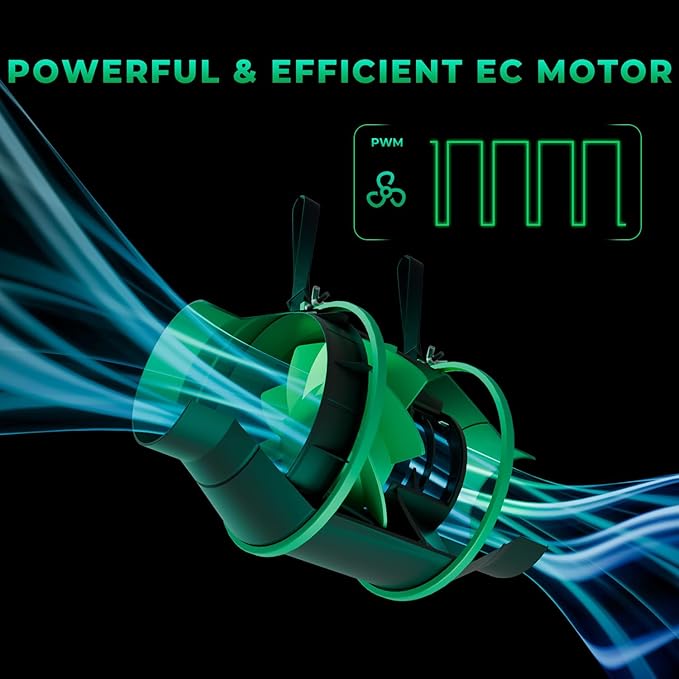 MARS HYDRO iFresh 4 Inch Smart Inline Fan Combo, with Variable Speed Controller, for Heating Cooling Booster, Grow Tents