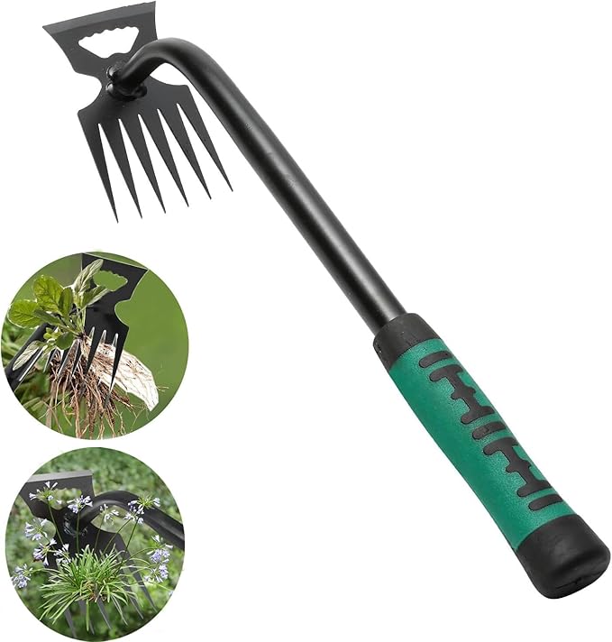 Weed Puller Tool Garden Hand Weeder Tools, 2025 Weeding Artifact Uprooting Weeding Tool, 17.2IN Weed Puller Removal Tool, 6 Teeth Manganese Steel Manual Weed Remover Pulling Tool for Lawn Garden