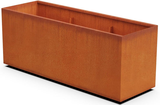 Large Rectangular Planters for Outdoor Plants | 60x20x24 Corten Steel Planter | Extra Large Outdoor Planter Box for Patios, Decks & Commercial Spaces | Fully Assembled