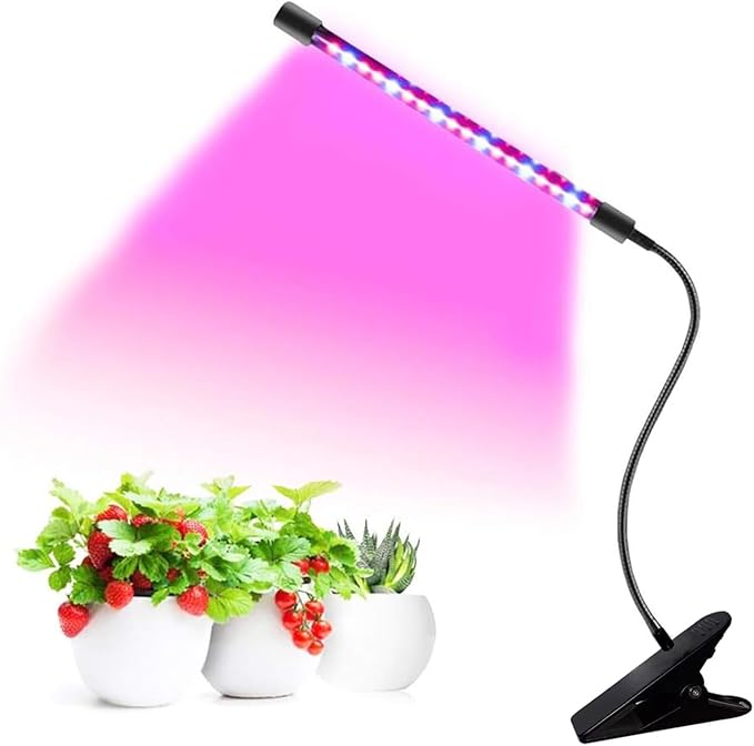 LED Grow Lights for Indoor Plants - 20 LED Full Spectrum Plant Lights, 3 Switch Modes, 3/9/12H Timer, 9 Dimmable Brightness Growth Lamp for Succulent, Vegetables