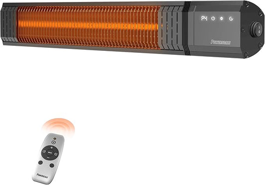 Infrared Outdoor Heaters for Patio Electric, IP65 Waterproof 1500W Patio Heater with Remote, 24H Timer&4 Heat Level for Porch, Garage & Backyard