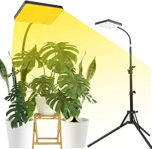 FECiDA Sunlight Plant Grow Light with Tripod Stand, 25 Watt Grow Lights for Indoor Plants, Seed Starting, Daisy Chain Function, Plug and Play, 24"-64" Height Adjustable