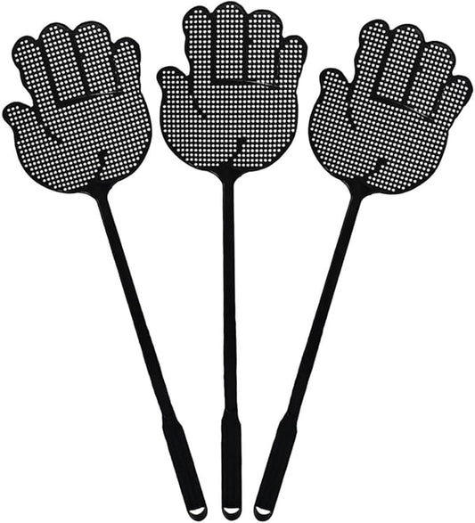 Fly Swatter Heavy Duty for Indoors – Hand-Shaped Flyswatter with Non-Slip Grip, Flexible 3-Pack Bug Swatters for Kitchen, Patio & Living Room