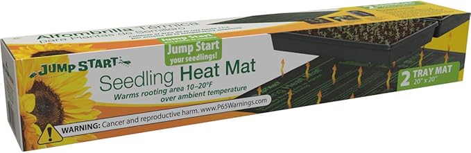 Hydrofarm Jump Start MT10008,45 Watt UL Certified Seedling Seedling & Germination Heat Mat, 20"x20", Black