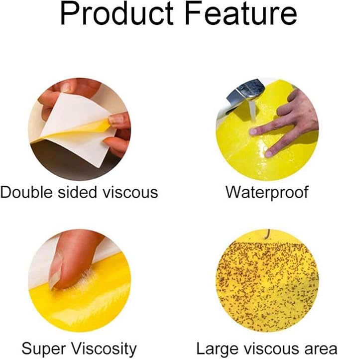 Faicuk Yellow Dual-Sided Sticky Fly Traps for Plant Insect Like Aphids, Fungus Gnats, Leaf Miners and White Flies (30 Pack)