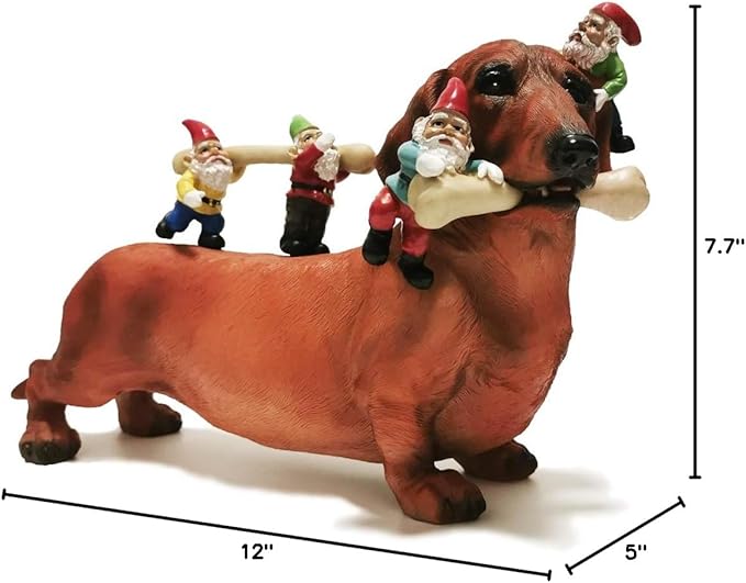Sunthus Dachshund Garden Gnomes Statues Outdoor Funny Decorations Yard Weiner Decor