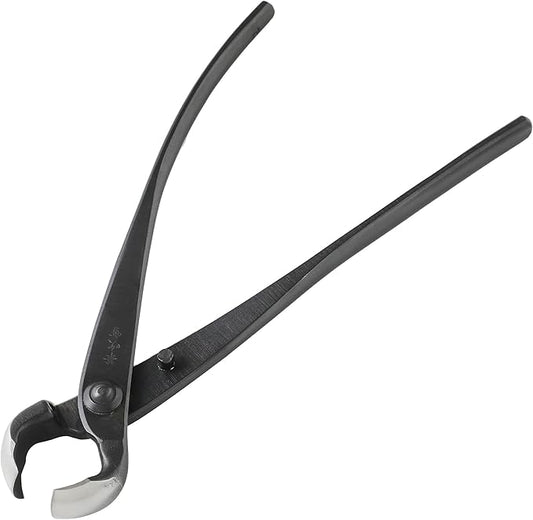 Wazakura Hand Forged Knob Bonsai Cutter Made in Japan 8-1/4 inch (210mm), Japanese Gardening Tools, Round Edge Concave Branch Cutter Black