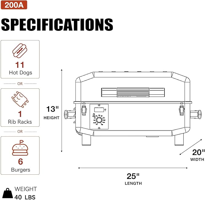 Z GRILLS ZPG-200APro Portable Tabletop Wood Pellet Grill and Smoker, Digital Control, 8 in 1 BBQ Grill for Outdoor Kitchen, Backyard, 202 Sq Inches of Cooking (Black)