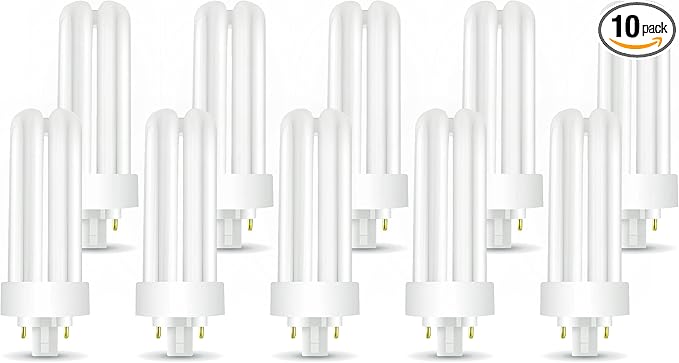 Circle (10 Pack) PLT-26W 827, 4 Pin GX24q-3, 26 Watt Triple Tube, Compact Fluorescent Light Bulb…