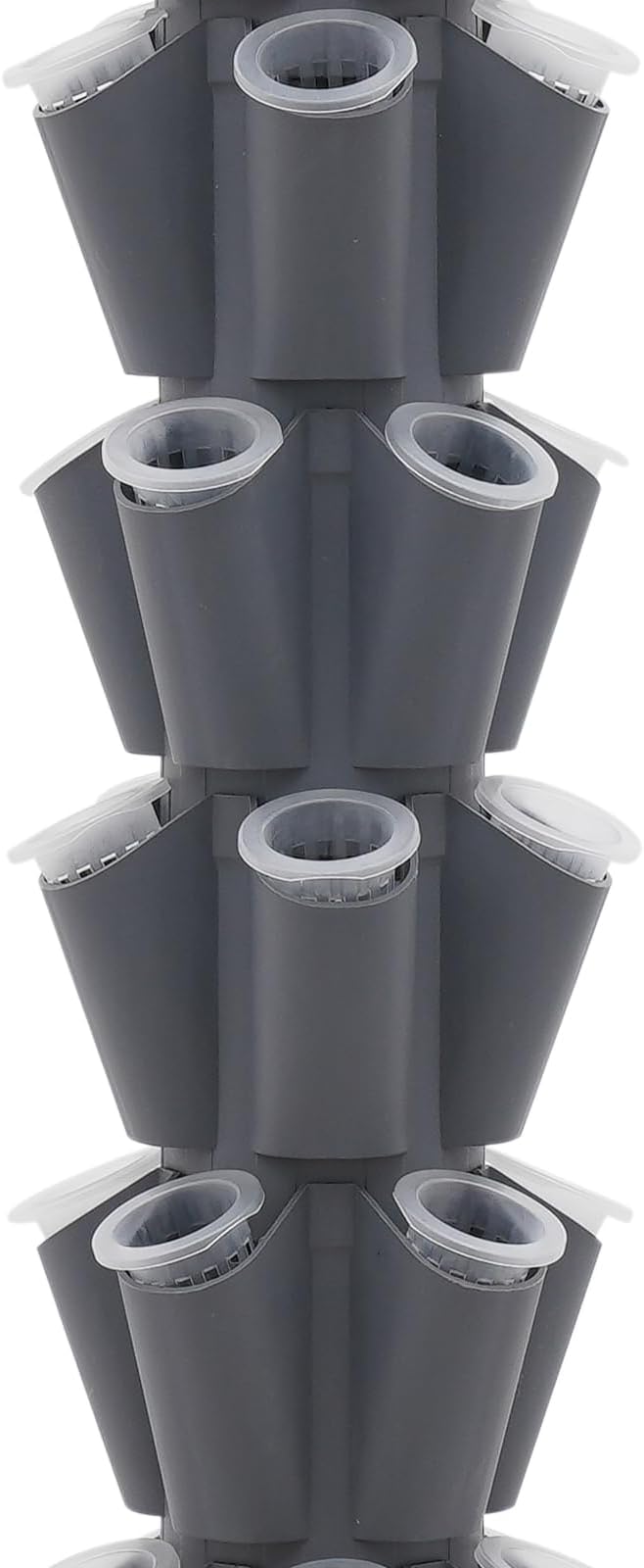Hydroponics Tower | 10 Layer 50 Plants Indoor Vertical Tower System Kit | Vertical Hydroponic Grow Tower Aeroponic Tower for Herbs | with Pump and 11.89 GAL Water Tank | 4 Wheels | Grey