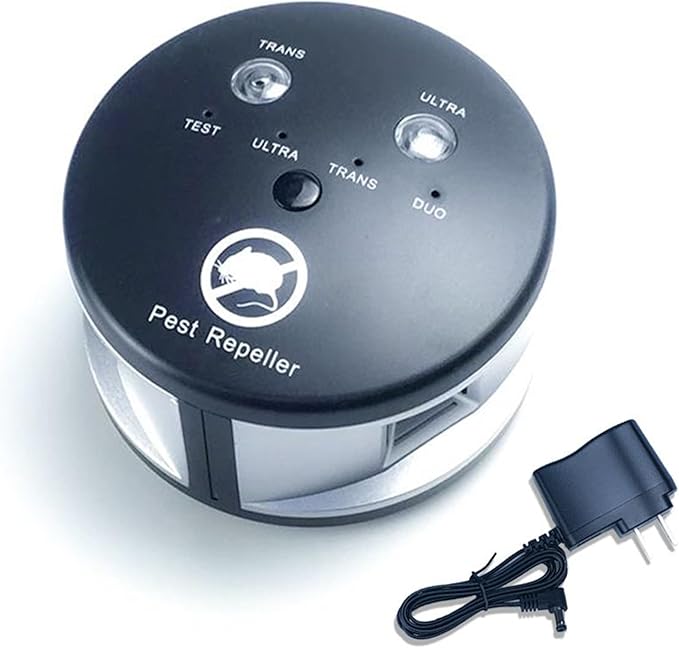 360° Ultrasonic Mouse Repellent, Plug in Rodents Repeler Indoor, Squirrels Repellent with High-Impact Ultrasonic and Pressure Waves for House Kitchen Garage Warehouse, Multiple Pest Deterrent Control