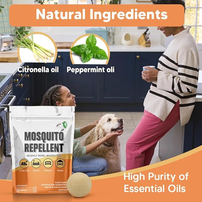 Mosquito Repellent Outdoor Patio, Indoor Mosquitoes Repellent Balls, Mosquito Away Repellant for Travel, Yard, Camping, Room -8P