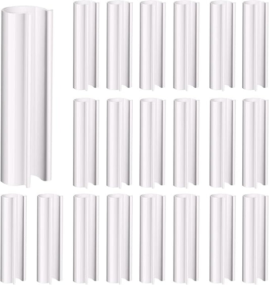 Jetec 32 Pcs PVC Pipe Clips Pool Cover Clamps for Above Ground Pool Greenhouses, Row Covers, Garden, Shelters, Bird Protection, 2.4 Inch Long(for 1/8 Inch PVC Pipe,White)