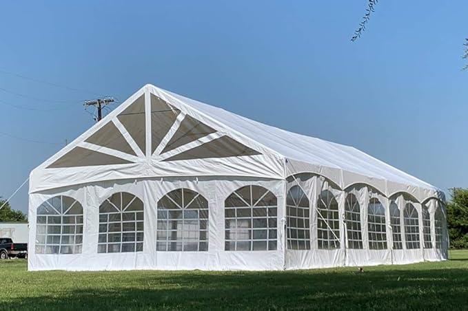 DELTA 40'x20' PVC Marquee Tents for Parties, Large Party Tent, Outdoor Wedding Tent, Heavy Duty Fire Retardard Waterproof Canopy, Carpas para Fiestas,Outdoor Event + 7 Storage Bags