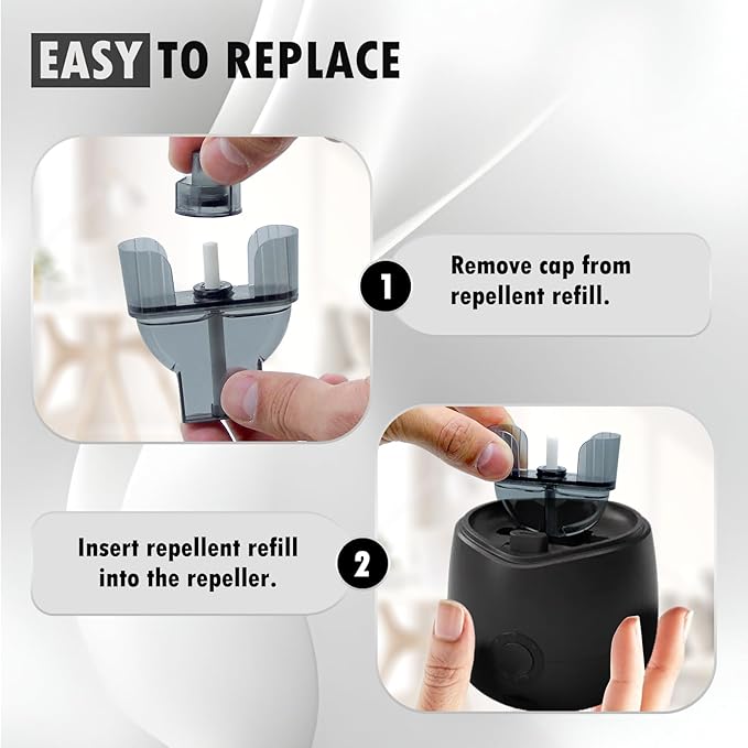 Natural Mosquito Repellent for E-Series, 4 Pack Mosquito Repeller Refills DEET-Free for Home and Outdoor, Bedroom, and Kitchen for 160Hours