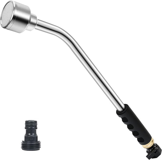 STYDDI 18-inch Soft Rain Watering Wand with Shut Off Valve, Lightweight and Durable Metal Gentle Watering Wand Perfect for Hanging Baskets, Planters, Garden, Shrubs and Seedbed