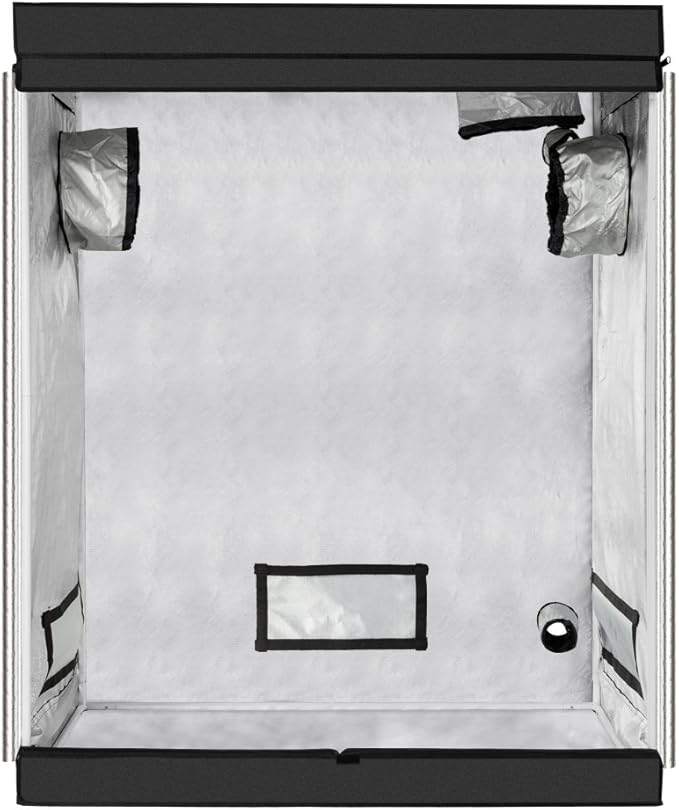 Grow Tent, Indoor Mylar Hydroponics Indoor Gardening Grow Tent Room with Observation Window and Floor Tray (48"x24"x60")