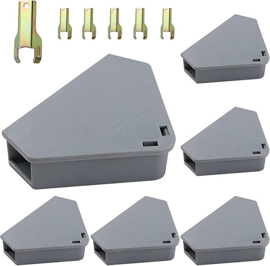 Anblak Mouse Station with Keys Grey 6 Pack, Key Required Mouse Stations, Mice Stations, Keeps Children and Pets Safe Indoor & Outdoor